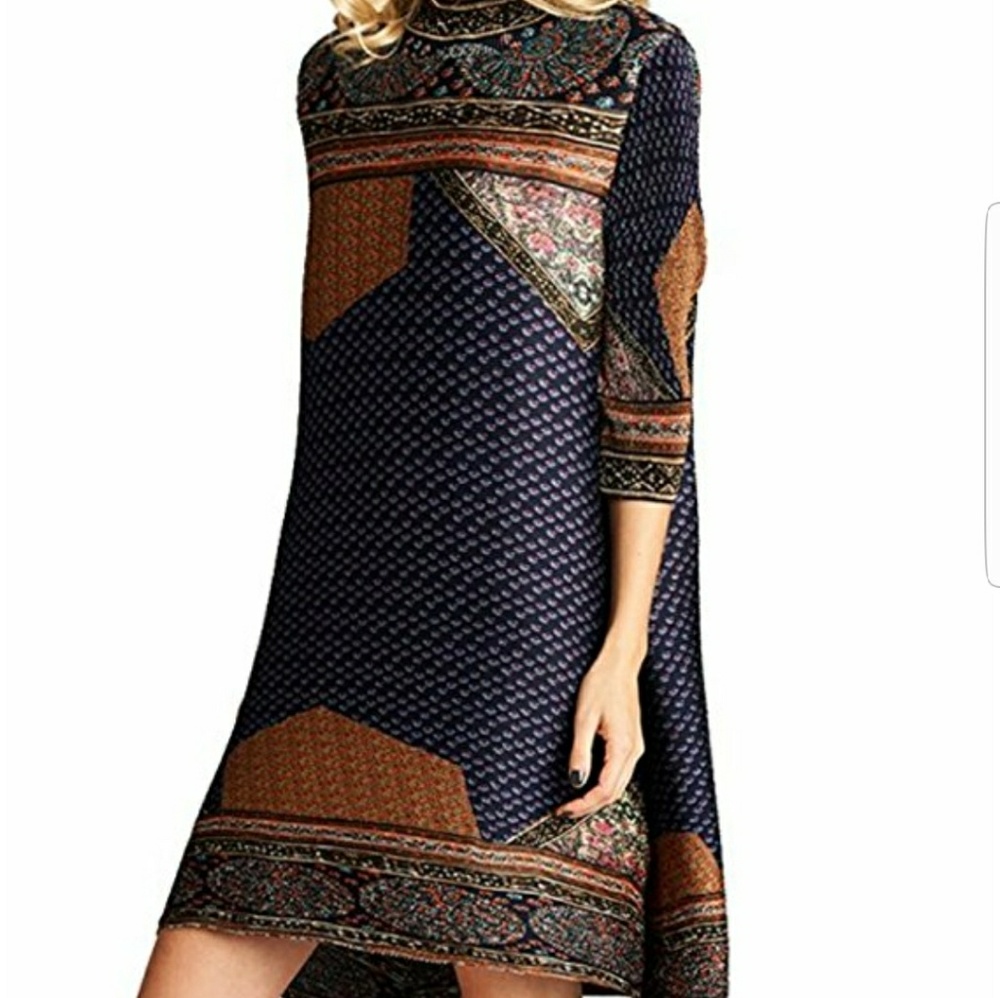 Nabisplace Brown African Pleated Dress
